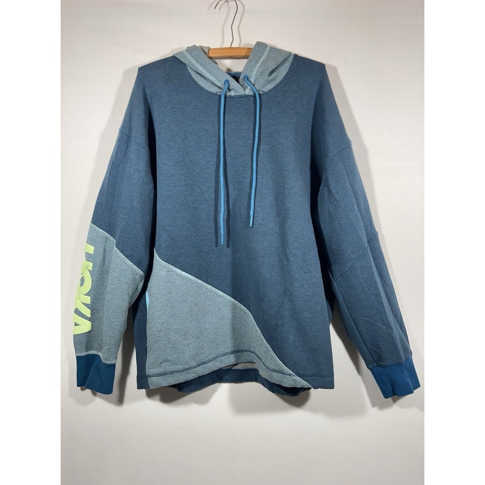Hoka One One All Day Hoodie Womens LXL Blue Cotton Blend Athleisure Streetwear